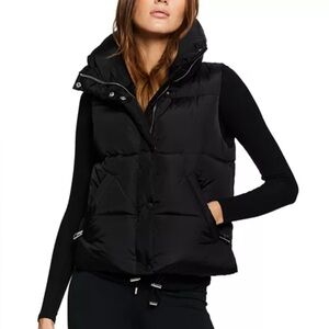 SAM. Matte Black Arley Down Puffer Vest, S, NWT
